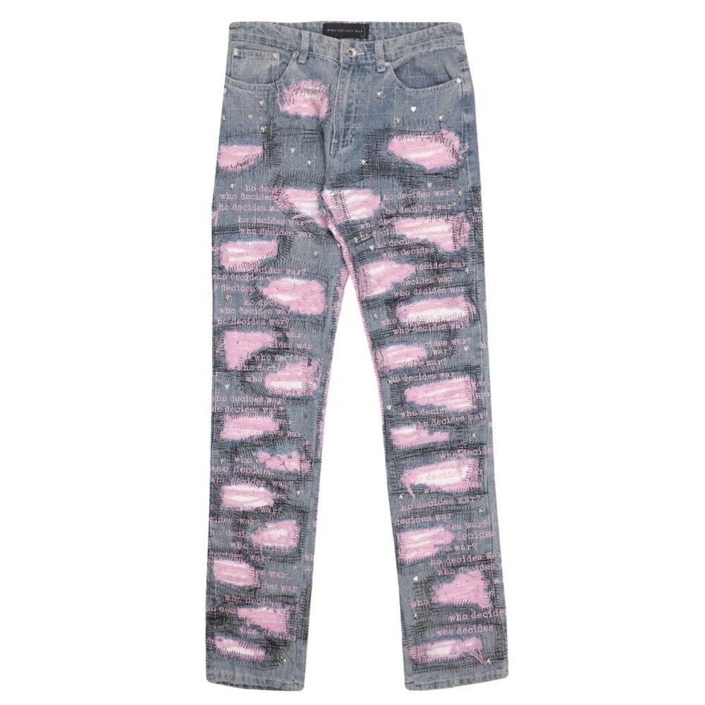 NEW Who Decides War Amplified Scripture 38x34‎ Pink Distressed Ripped Carpenter